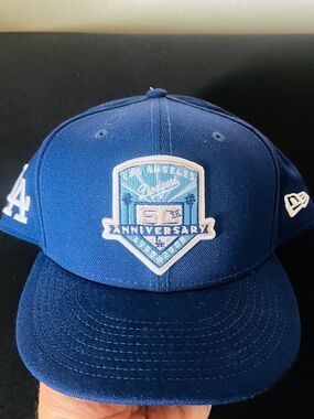 Dodgers New Era Royal 50th Anniversary Patch Hat